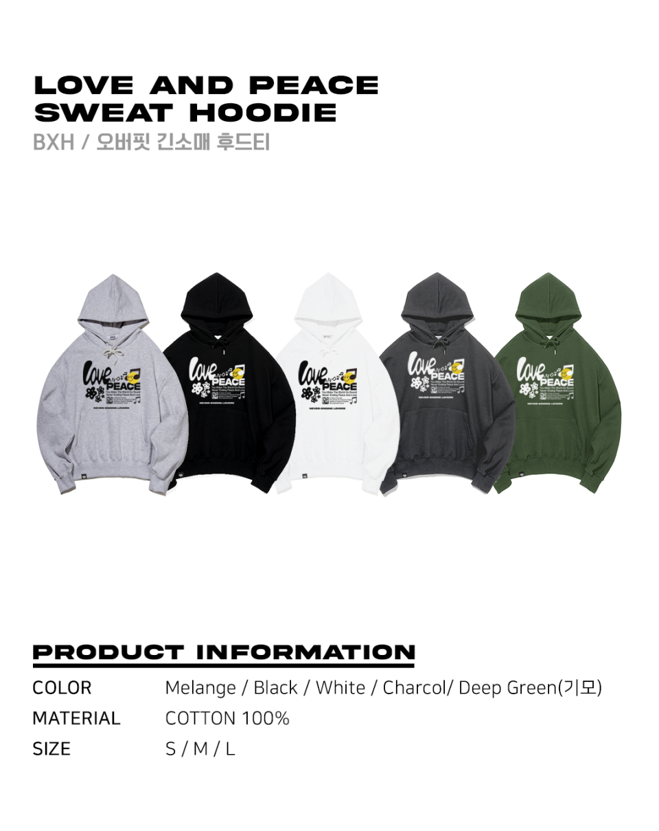 MUSINSA | NEVER-ENDING LOVERS Love and Peace Sweat Hoodie