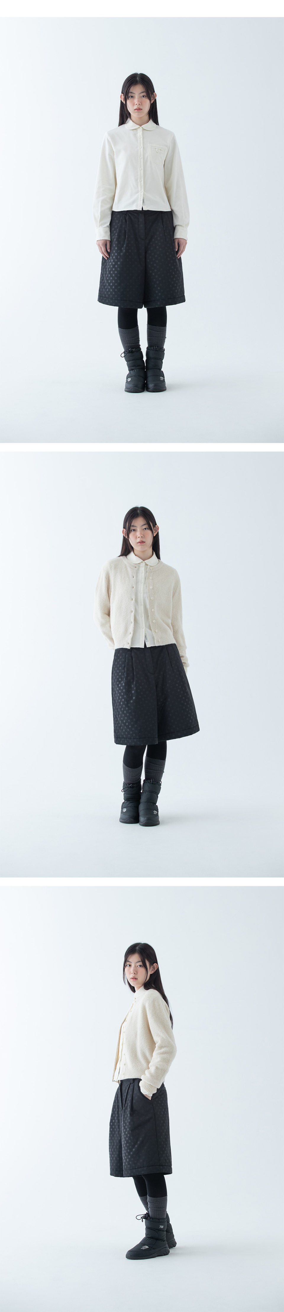 dot half padding pants, black | ファッション通販サイト NUGU