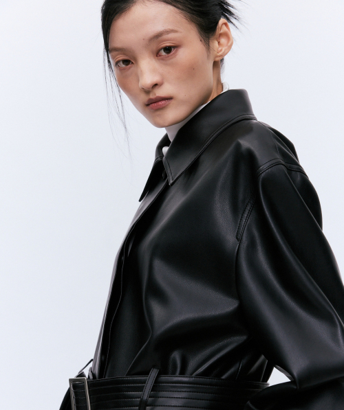 RAMSKIN LONG COAT BLACK
