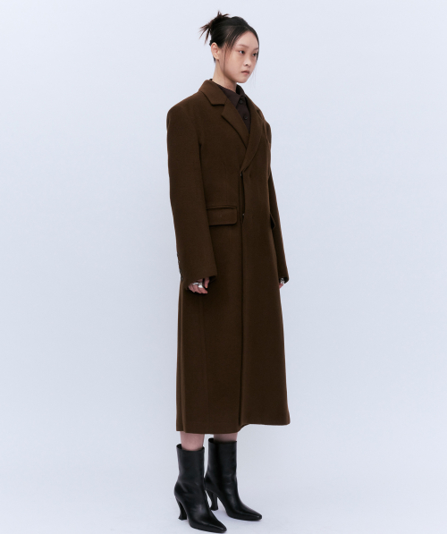 VIRGIN WOOL COAT BROWN