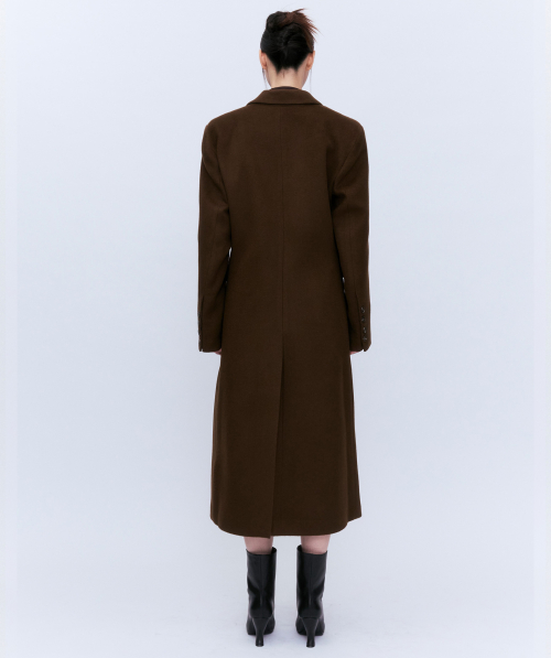 VIRGIN WOOL COAT BROWN