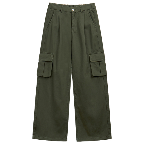 Cargo String Wide Cotton Pants 3 Color [ULZP_0001]