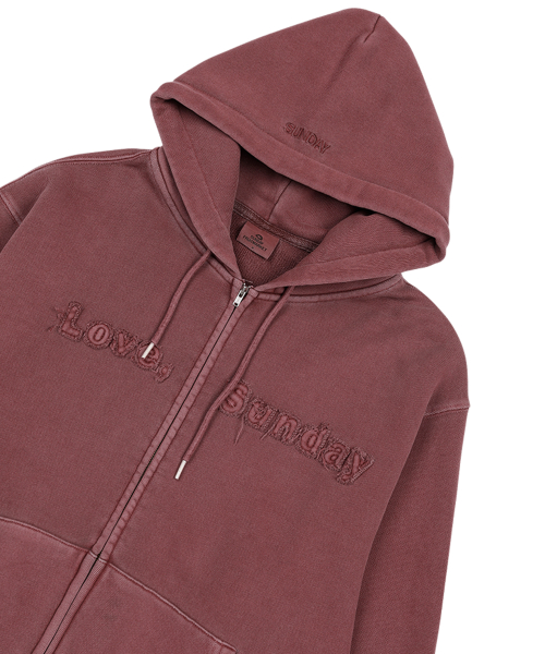 LOVE, SUNDAY ZIP HOODIE WINE