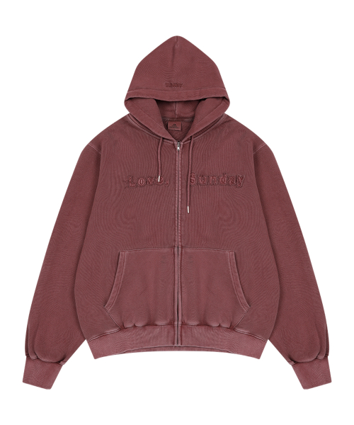 LOVE, SUNDAY ZIP HOODIE WINE