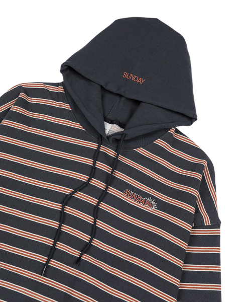 SUNDAY STRIPE HOODIE NAVY