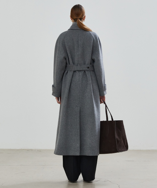WOOL SINGLE BALMACAAN COAT - GRAY