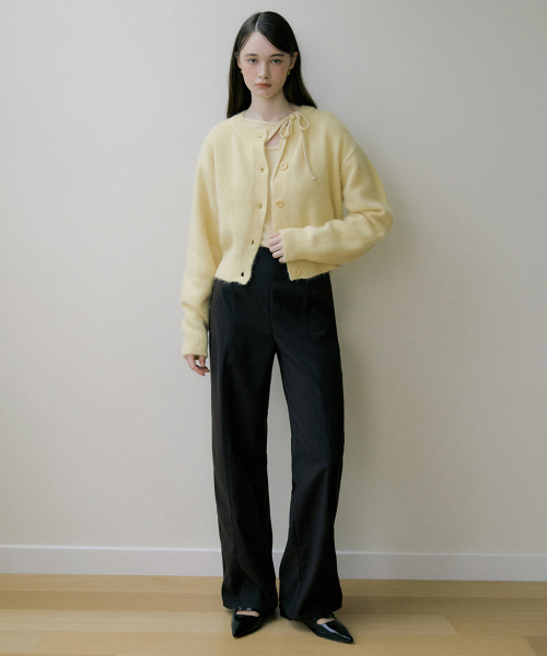 EOT HIGH WAIST TIDY SLACKS DARK BROWN