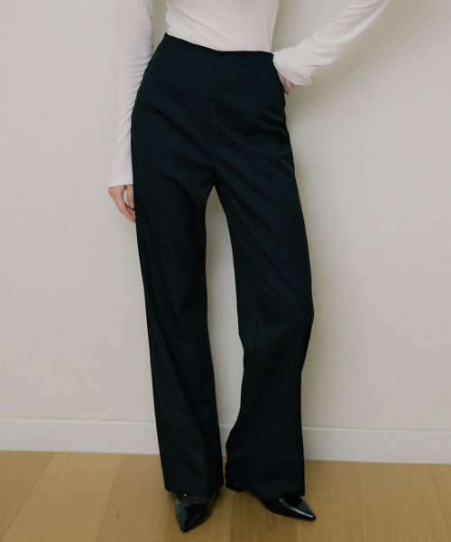 EOT HIGH WAIST TIDY SLACKS BLACK