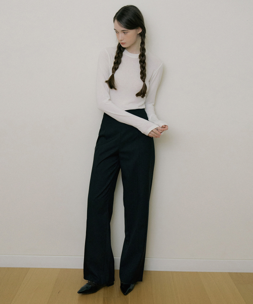 EOT HIGH WAIST TIDY SLACKS BLACK