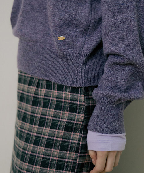 EOT SOFT BUTTON COLLAR KNIT PURPLE BERRY