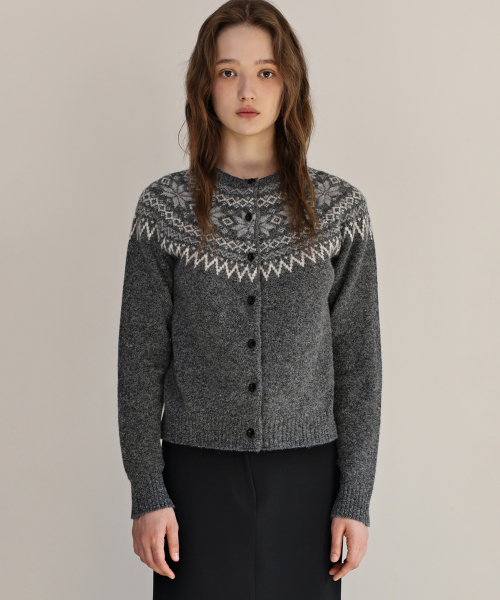 Sierra nordic cardigan (charcoal)