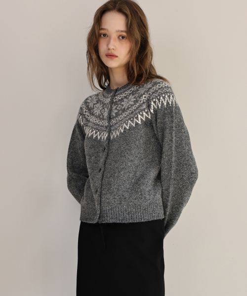 Sierra nordic cardigan (charcoal)