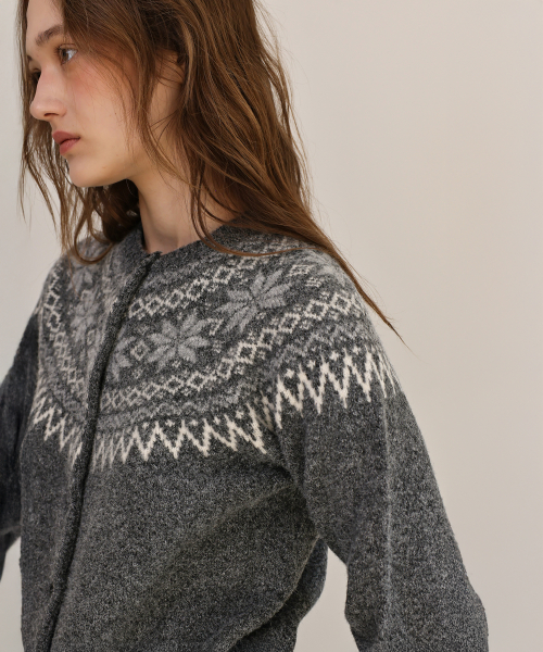 Sierra nordic cardigan (charcoal)