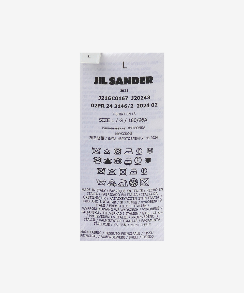 ★Jil Sander★ Tone-on-tone logo t-shirt porcelain J21GC0167 Jil Sander Men's Tonal Logo T-Shirt in Porcelain Jil Sander