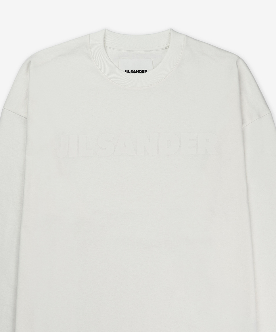 ★Jil Sander★ Tone-on-tone logo t-shirt porcelain J21GC0167 MUSINSA | JIL SANDER Tone-on-Tone Logo T-Shirt - Porcelain