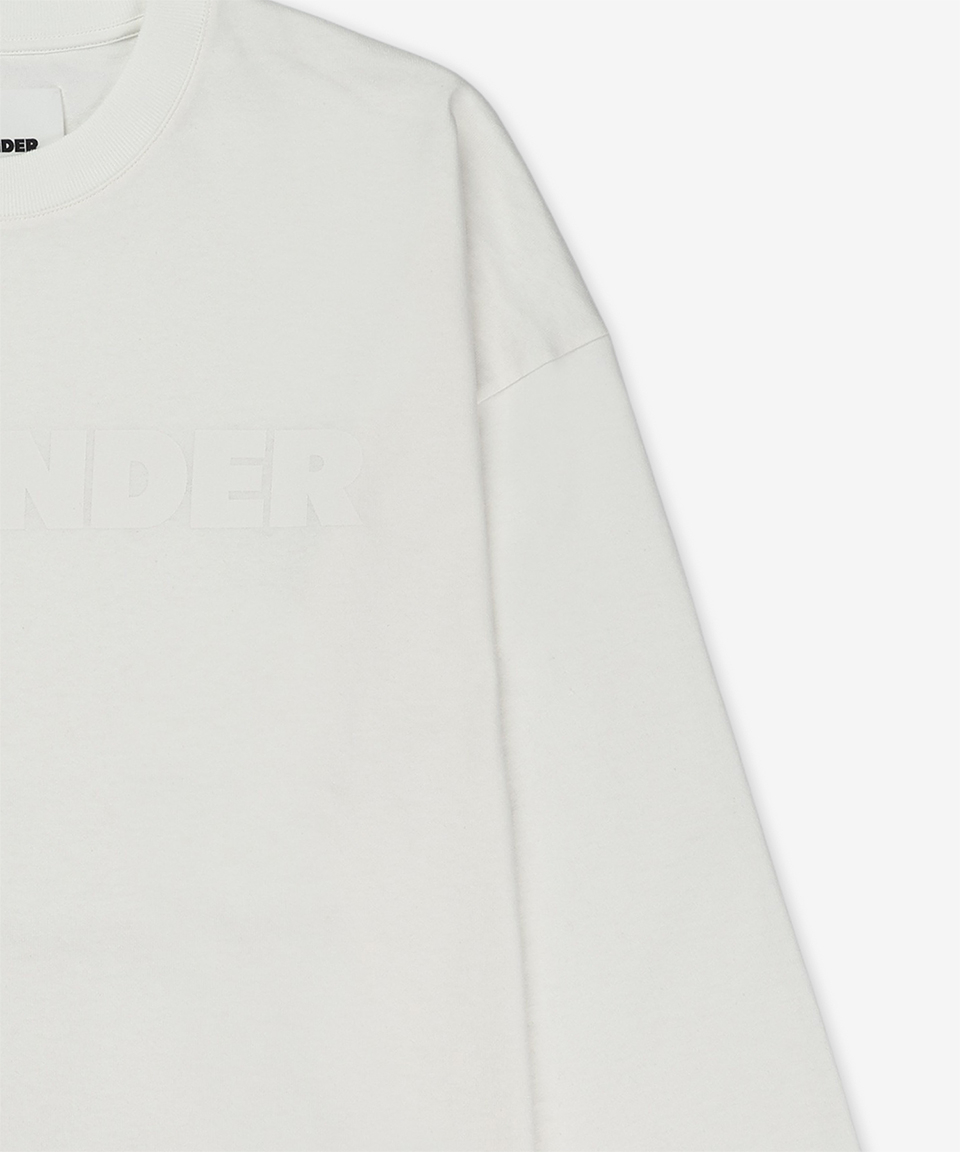 ★Jil Sander★ Tone-on-tone logo t-shirt porcelain J21GC0167 Jil Sander Men's Tonal Logo T-Shirt in Porcelain Jil Sander