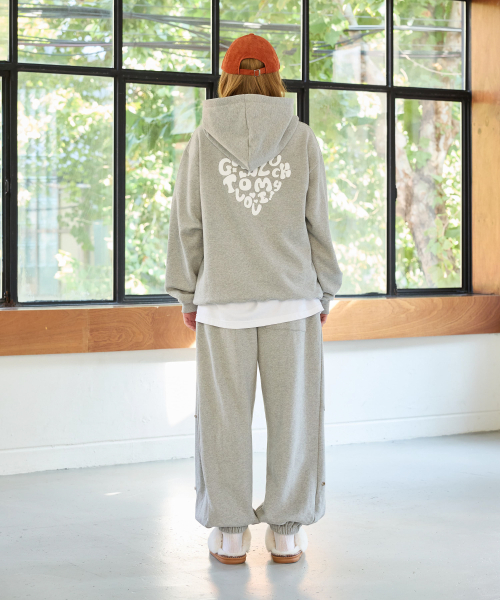GOODLUCK HEART HOODIE / MELANGE