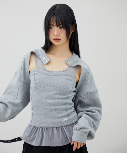 BIKER SWEAT BOLERO GREY BQ4CG004