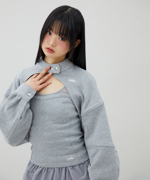 BIKER SWEAT BOLERO GREY BQ4CG004