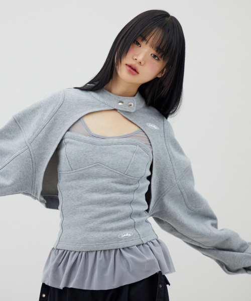 BIKER SWEAT BOLERO GREY BQ4CG004