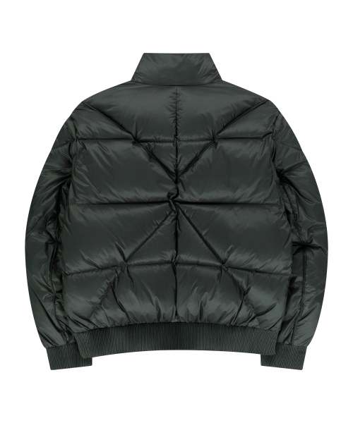 DIAGONAL QUILTED GOOSE DOWN JACKET (KHAKI)
