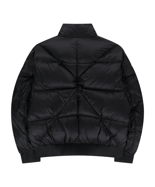 DIAGONAL QUILTED GOOSE DOWN JACKET (BLACK)