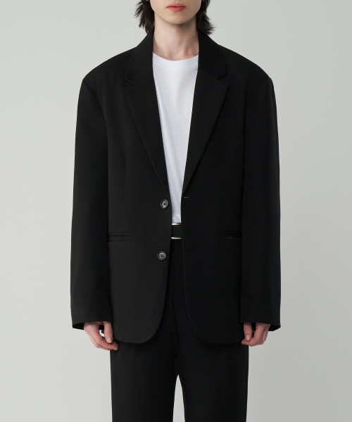 [SET UP]Semi-wide pants & overfit suit set 2Color
