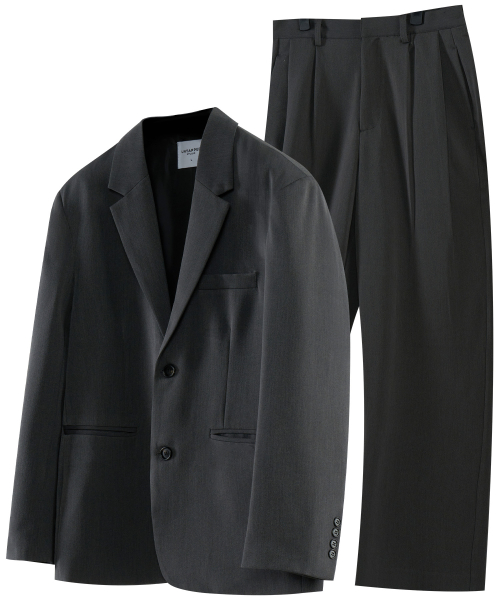 [SET UP] Two tuck wide pants & overfit suit set 2 colors