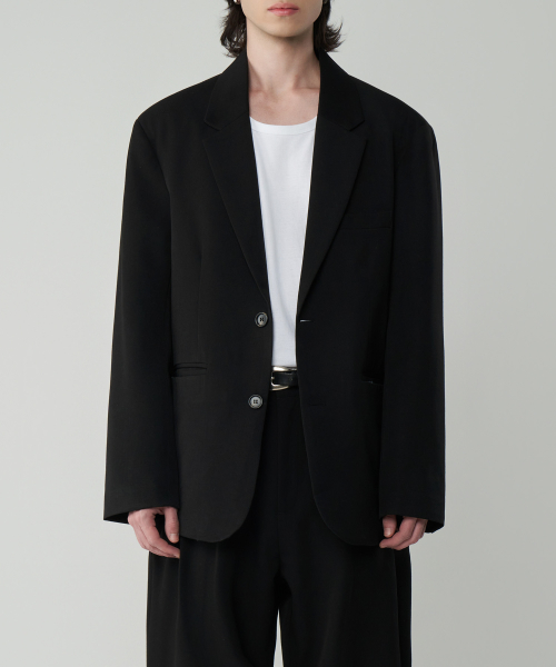 [SET UP] Two tuck wide pants & overfit suit set 2 colors