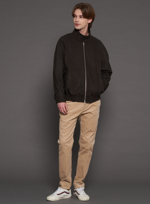 [XL~4XL] Шерстяной блузон с высоким горлом Khaki Grey