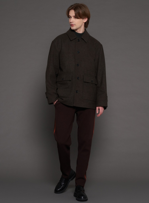 Полупальто Wool Blend Half Coat Khaki Grey (XL~4XL)