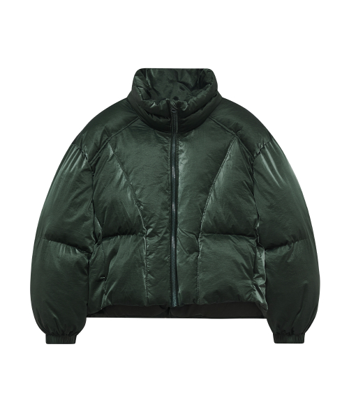Короткий глянцевый пуховик 85-VIVA045 Green