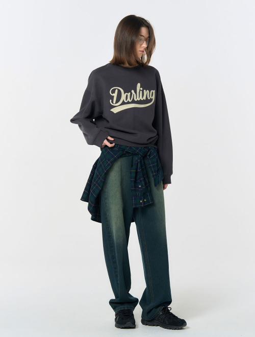 UNISEX оверсайз свитшот на флисе Darling [CHARCOAL] / SBD4U02016