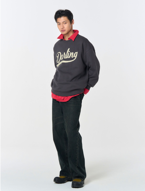 UNISEX оверсайз свитшот на флисе Darling [CHARCOAL] / SBD4U02016