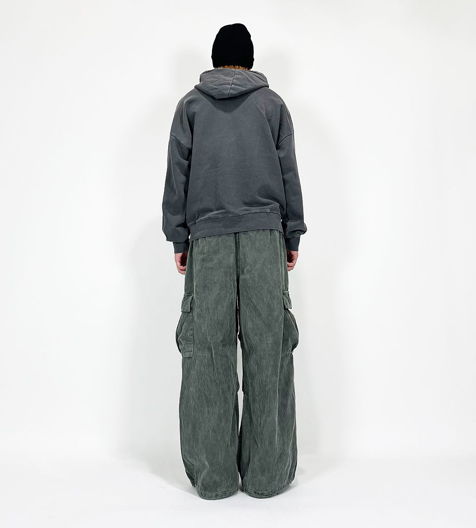 MUSINSA | SK8ER ROCK Pigment Corduroy Cargo Wide Pants ((Khaki))