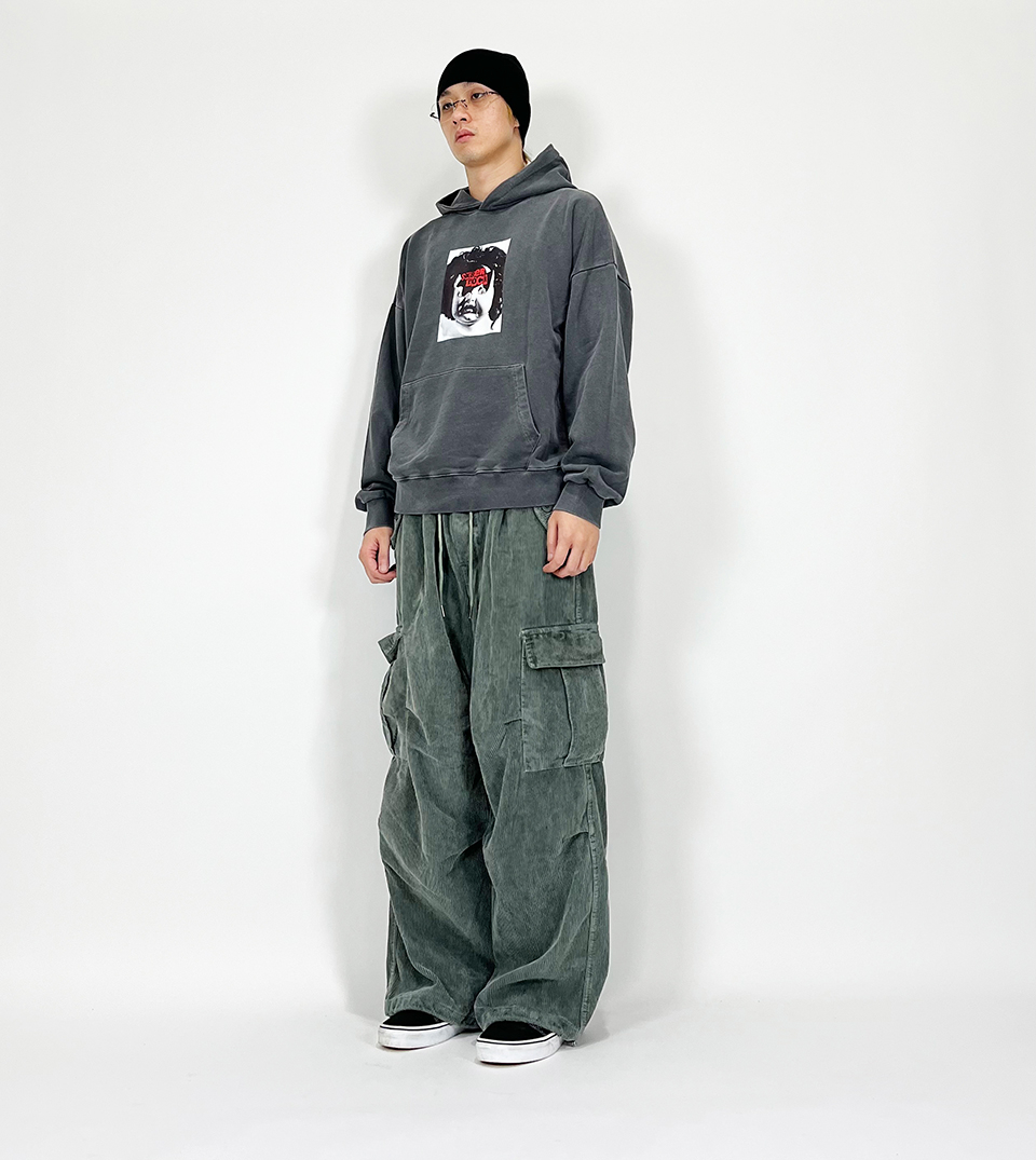 【Anyone more】Rocky Banding Cargo Pigment Wide Pants MUSINSA | SK8ER ROCK Pigment Corduroy Cargo Wide Pants ((Khaki))