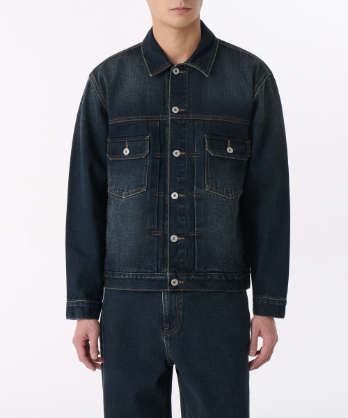 Джинсовая куртка тракер Relaxed Denim 2 [Dark Blue]