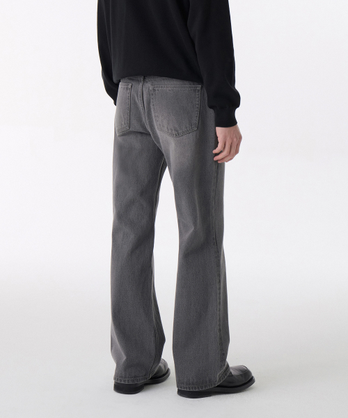 フレアデニムパンツ [グレー]