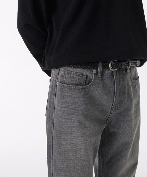 フレアデニムパンツ [グレー]