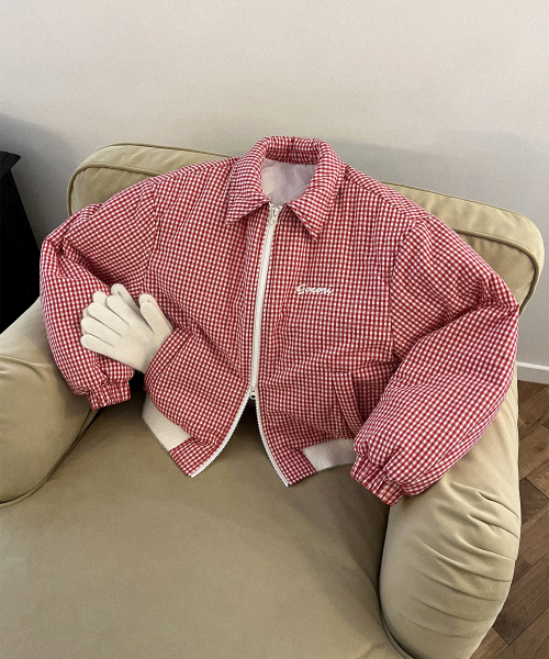 Check Padded Jacket - 2colors в клетку стеганая