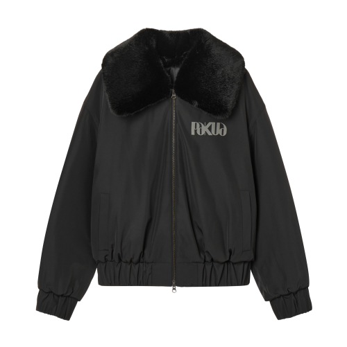 Бомбер Paqua с меховым воротником Black