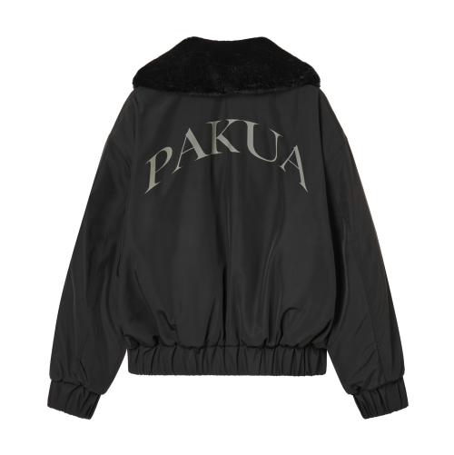Бомбер Paqua с меховым воротником Black