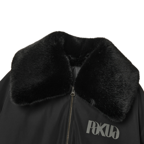 Бомбер Paqua с меховым воротником Black