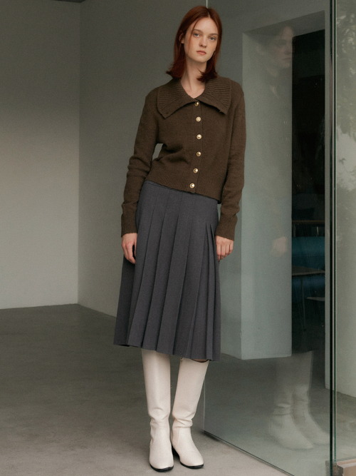 High-neck button cardigan (2color)
