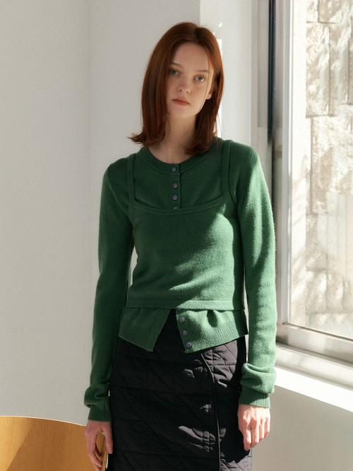 Layered bustier knit (3color)