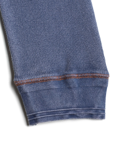 Вафельная рубашка Henley washed Indigo