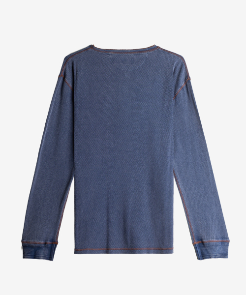 Вафельная рубашка Henley washed Indigo
