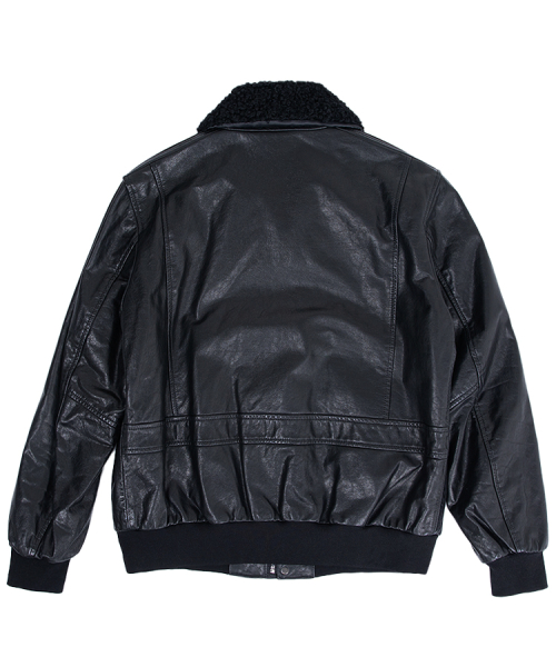 Aviator Lambskin Bomber Jacket (BLACK)