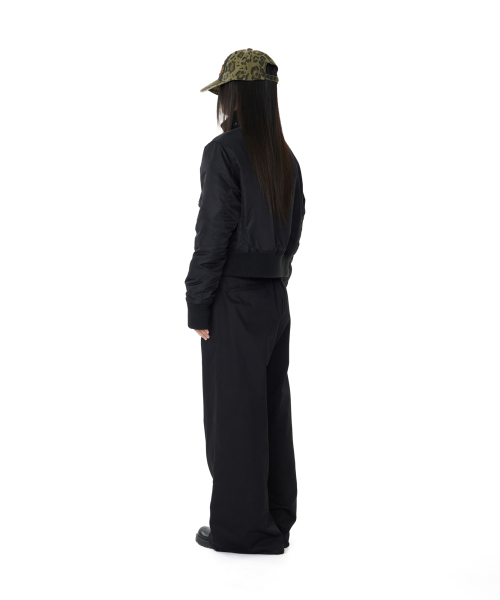 High-Neck Bomber Jacket (Black) thumbnail 4