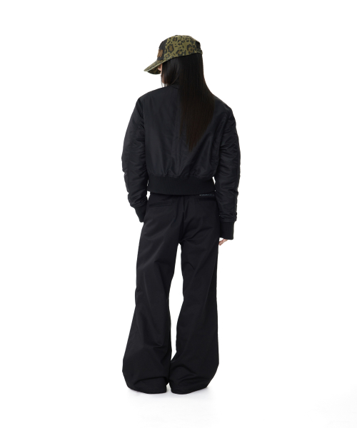 High-Neck Bomber Jacket (Black) thumbnail 5